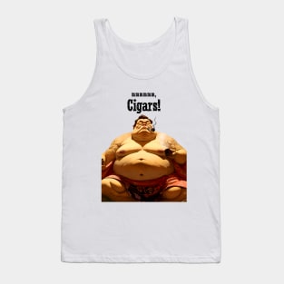 Puff Sumo: mmmmm, I Love Cigars on a light (Knocked Out) background Tank Top